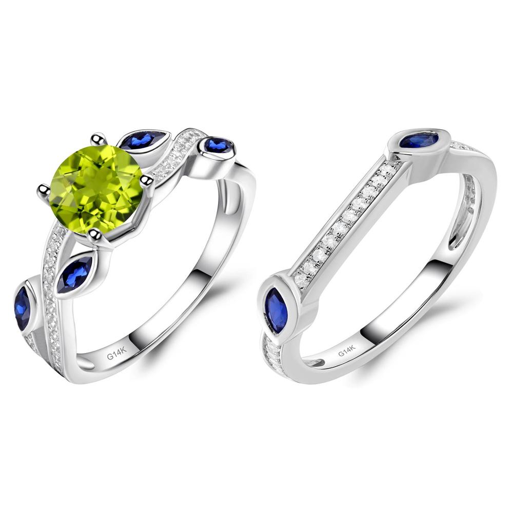 Peridot Twisted Leaf Engagement Ring - LUO Jewelry #metal_xxxxx