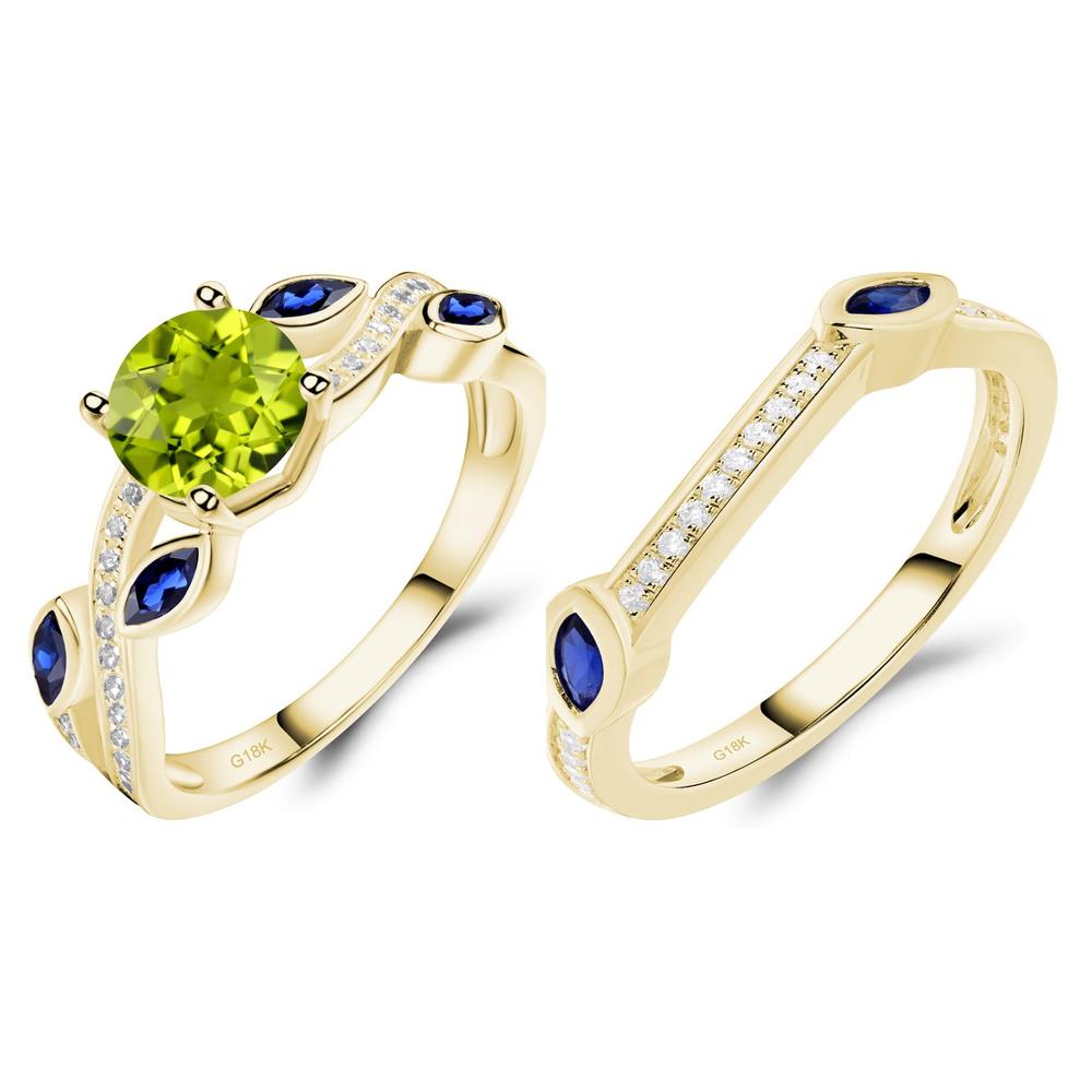 Peridot Twisted Leaf Engagement Ring - LUO Jewelry #metal_xxxxx