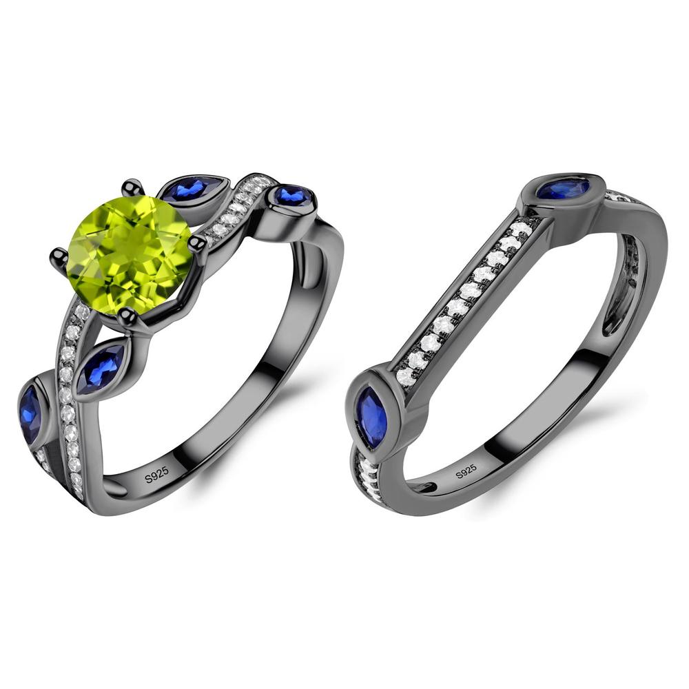 Peridot Twisted Leaf Engagement Ring - LUO Jewelry #metal_xxxxx