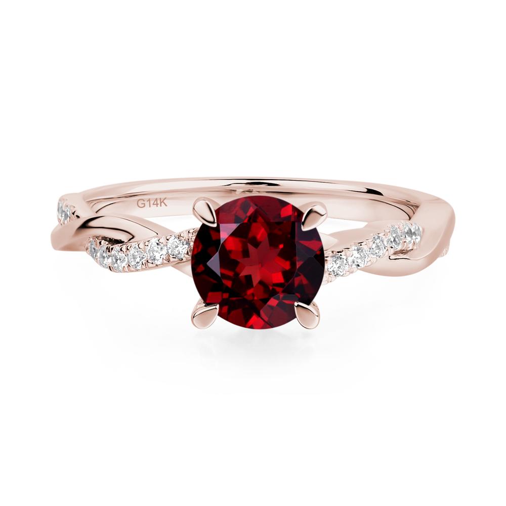Garnet Twist Ring - LUO Jewelry #metal_14k rose gold