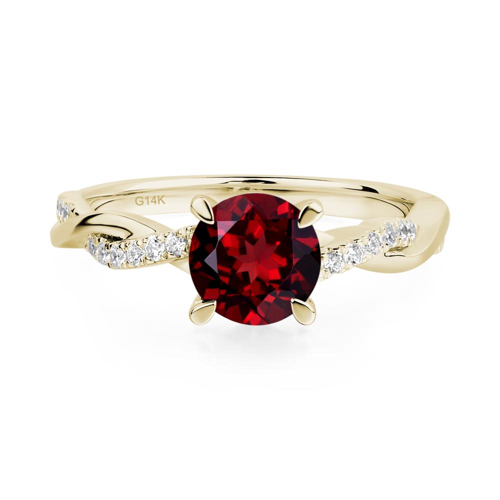 Garnet Twist Ring - LUO Jewelry #metal_14k yellow gold