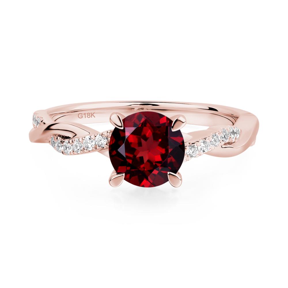 Garnet Twist Ring - LUO Jewelry #metal_18k rose gold