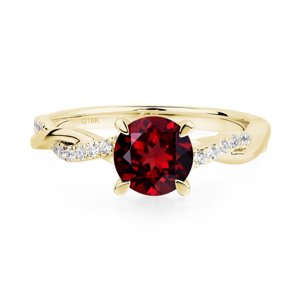 Garnet Twist Ring - LUO Jewelry #metal_18k yellow gold