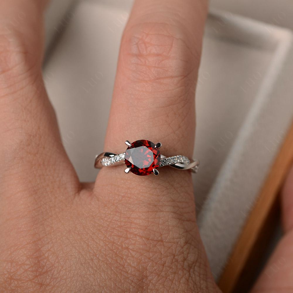 Garnet Twist Ring - LUO Jewelry