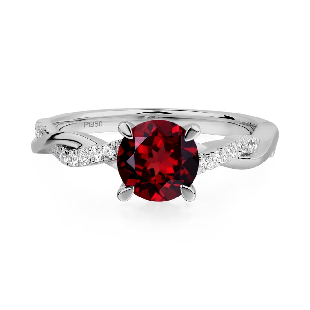 Garnet Twist Ring - LUO Jewelry #metal_platinum