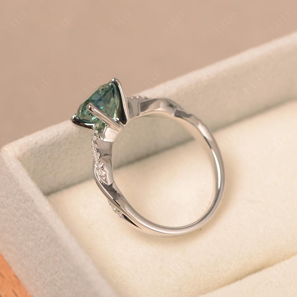 Green Sapphire Twist Engagement Ring - LUO Jewelry