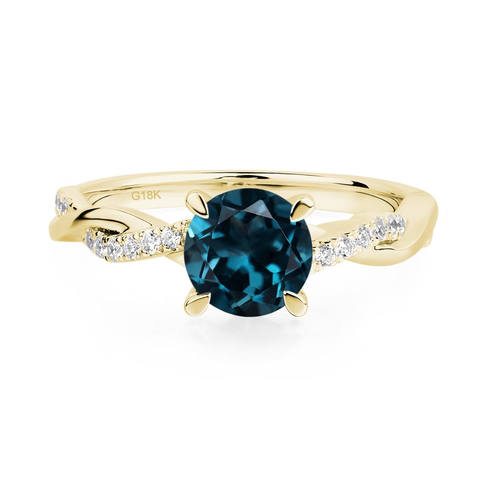 London Blue Topaz Twist Ring - LUO Jewelry #metal_18k yellow gold