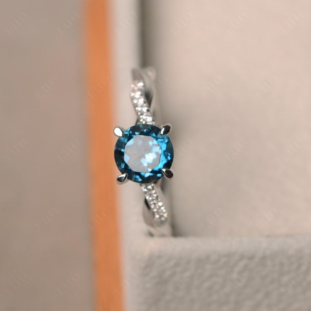 London Blue Topaz Twist Ring - LUO Jewelry