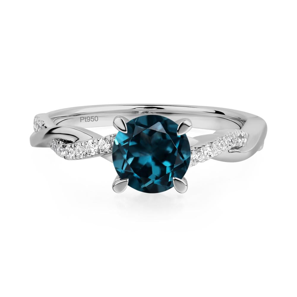 London Blue Topaz Twist Ring - LUO Jewelry #metal_platinum