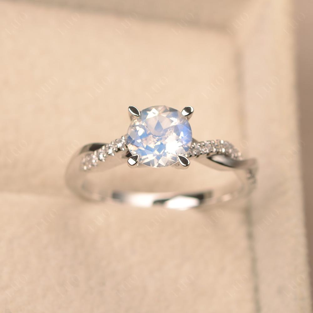 Moonstone Twist Engagement Ring - LUO Jewelry