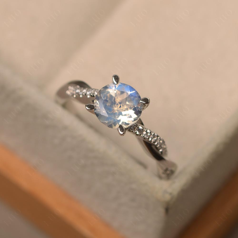 Moonstone Twist Engagement Ring - LUO Jewelry