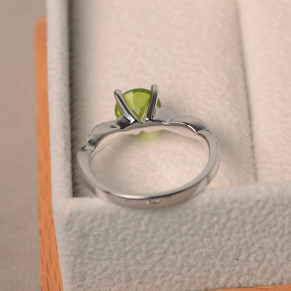 Peridot Twisted Engagement Ring - LUO Jewelry