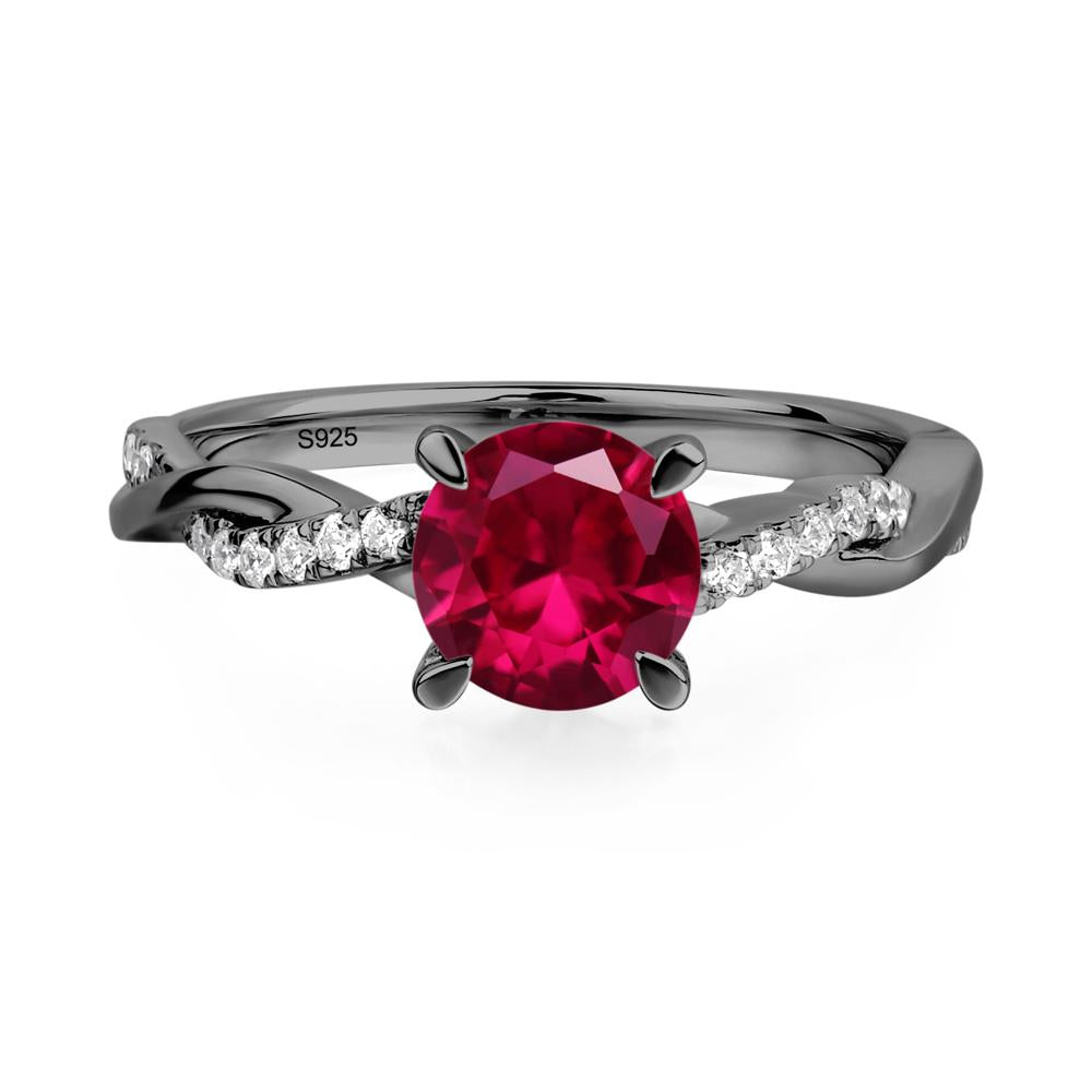 Ruby Twist Ring - LUO Jewelry #metal_black finish sterling silver