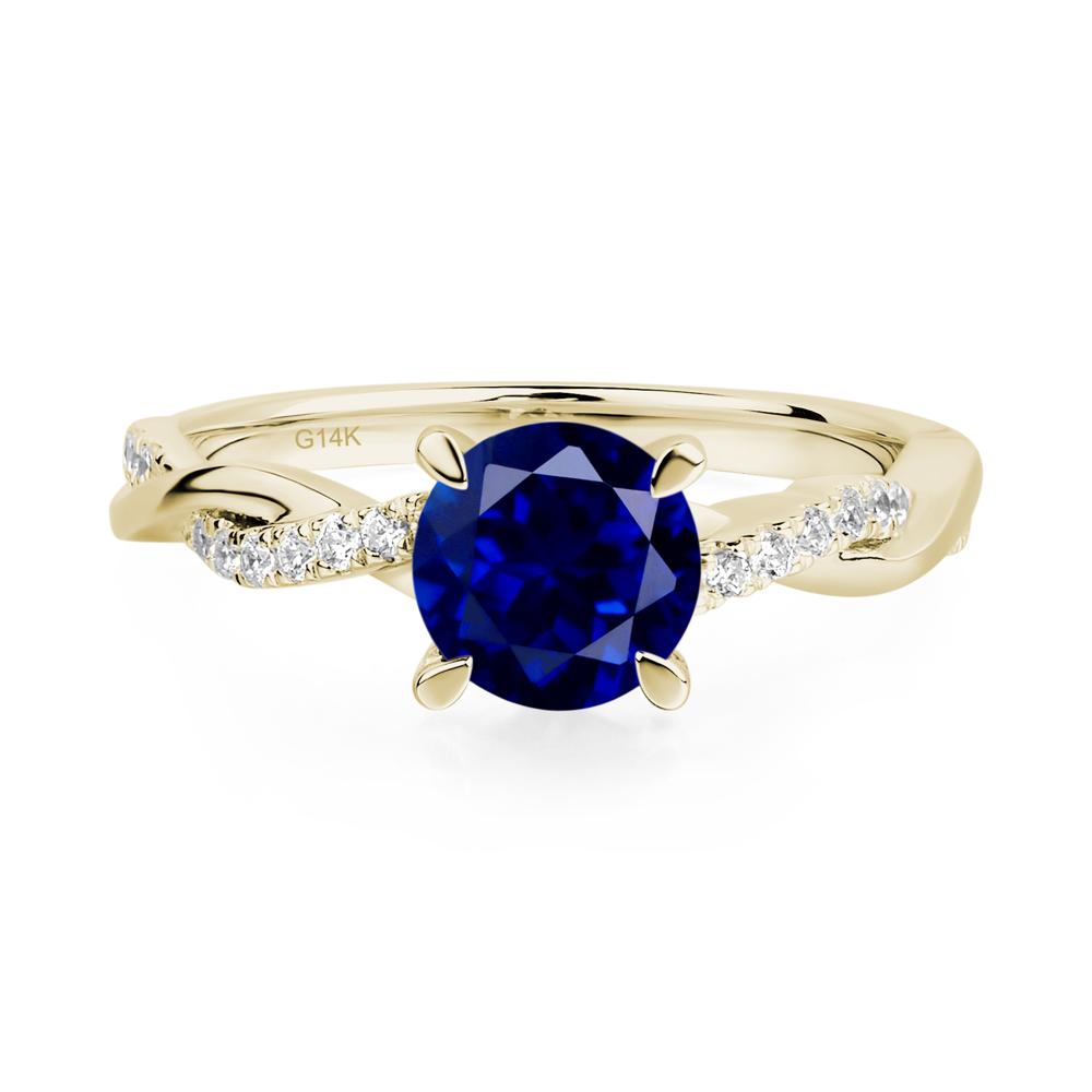 Sapphire Twisted Engagement Ring - LUO Jewelry #metal_14k yellow gold