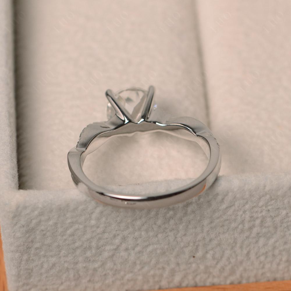 White Topaz Twisted Engagement Ring - LUO Jewelry