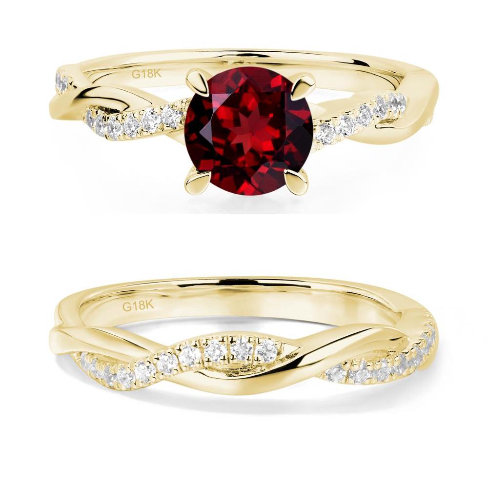 Garnet Twist Ring - LUO Jewelry #metal_18k yellow gold