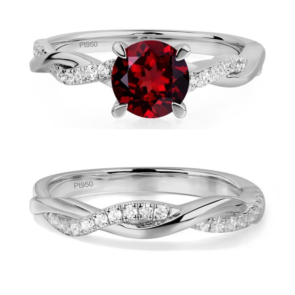 Garnet Twist Ring - LUO Jewelry #metal_platinum