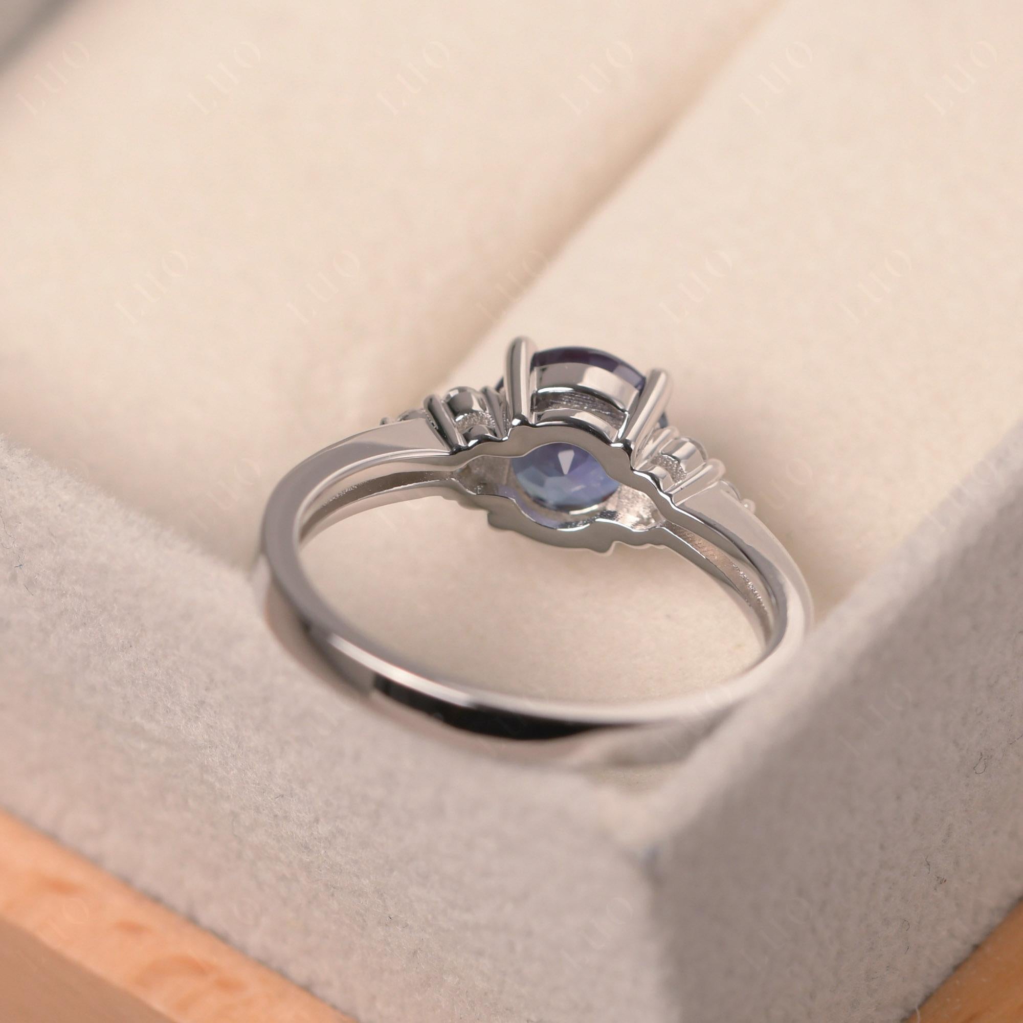 Round Cut Alexandrite Engagement Ring - LUO Jewelry