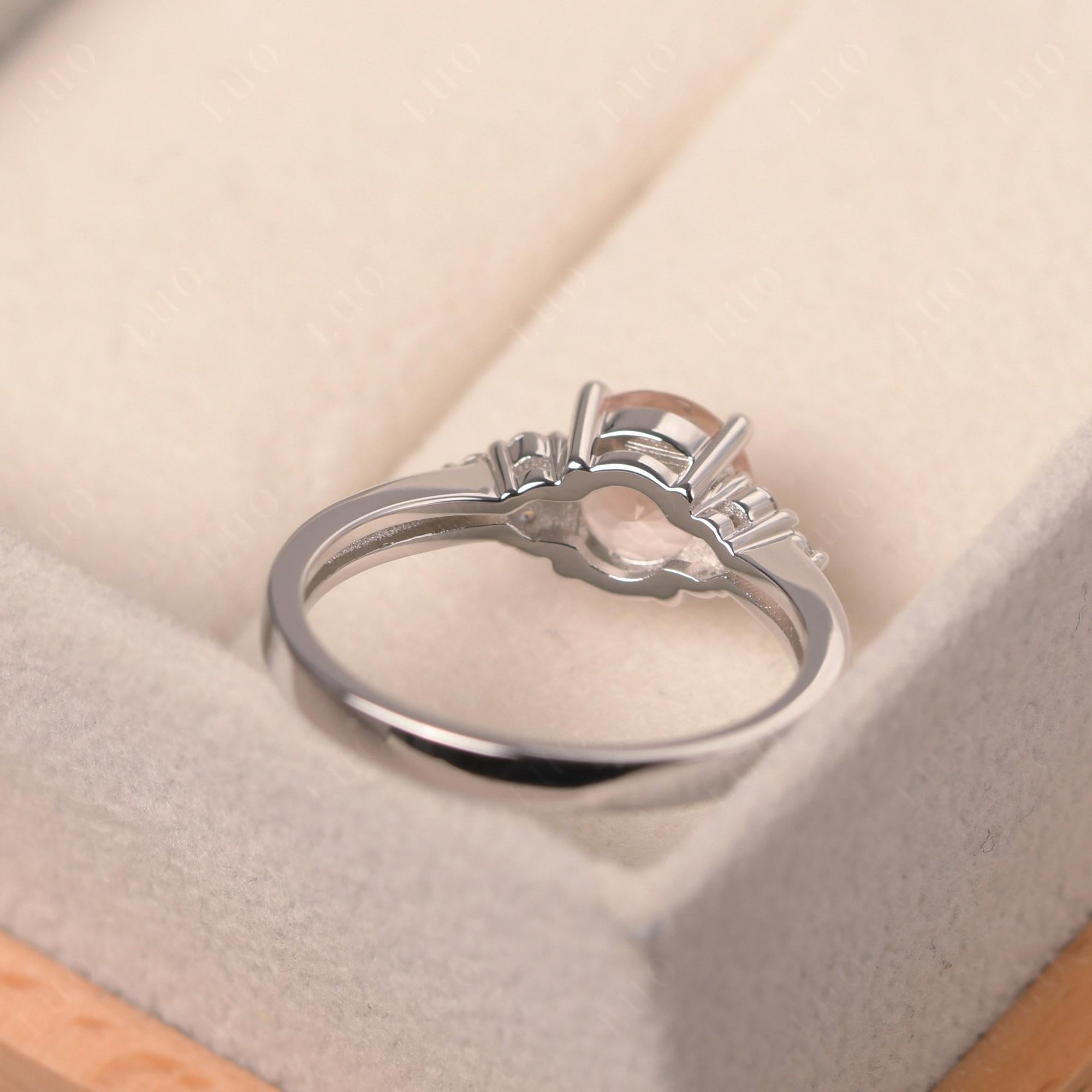 Round Cut Morganite Engagement Ring - LUO Jewelry