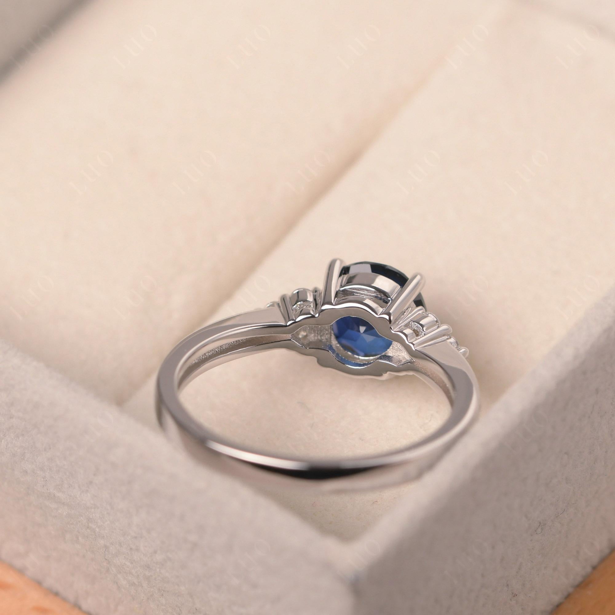 Round Cut Sapphire Engagement Ring - LUO Jewelry