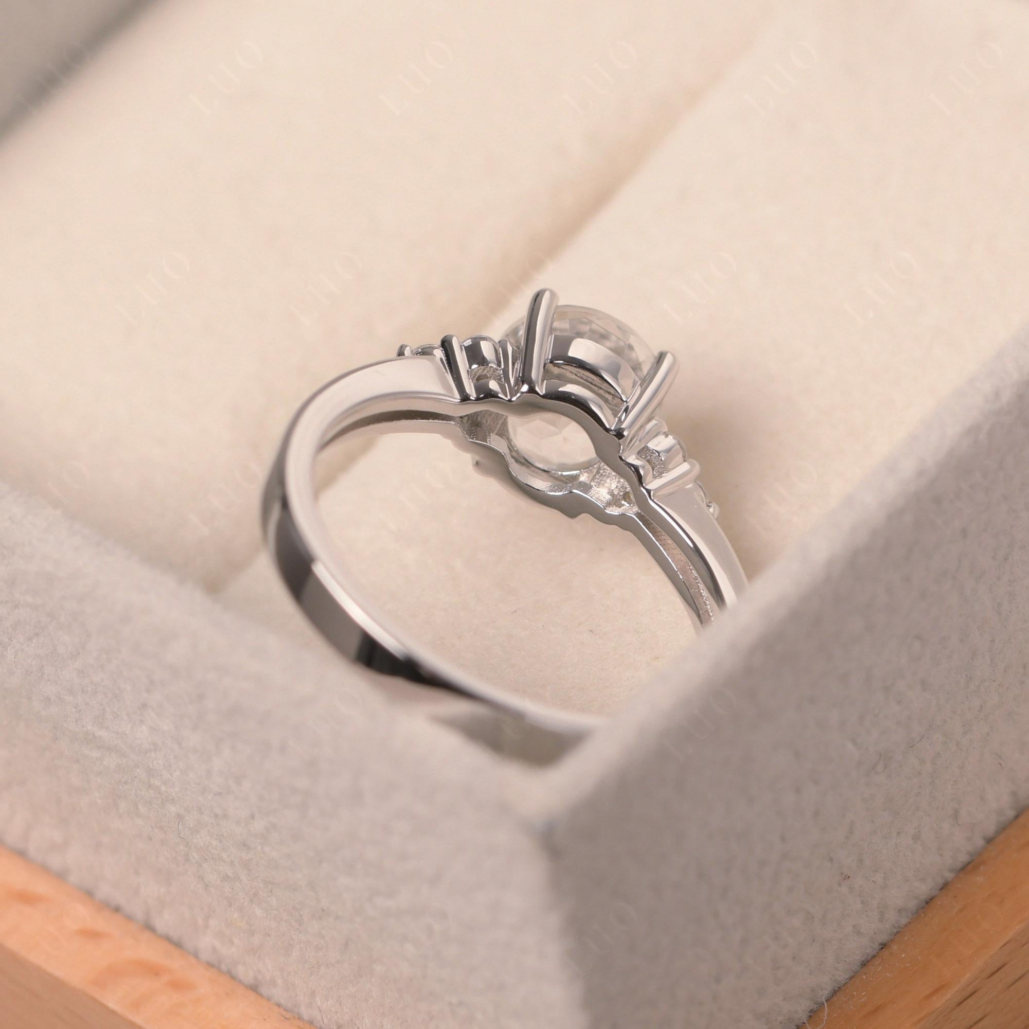 Round Cut White Topaz Engagement Ring - LUO Jewelry