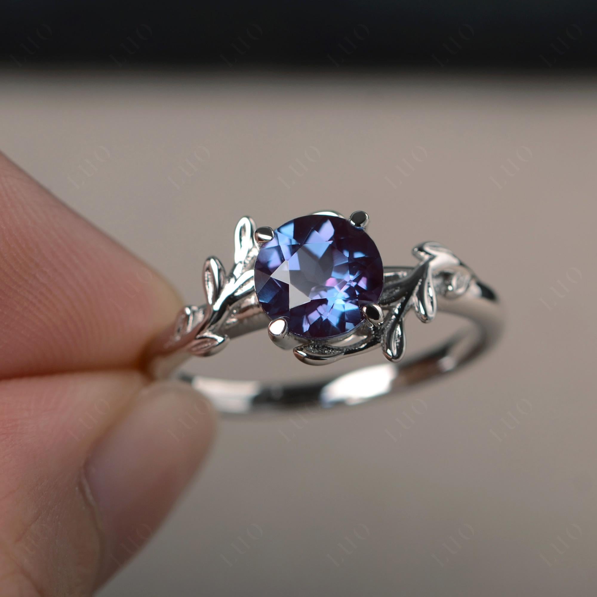 Alexandrite Vine Engagement Ring - LUO Jewelry