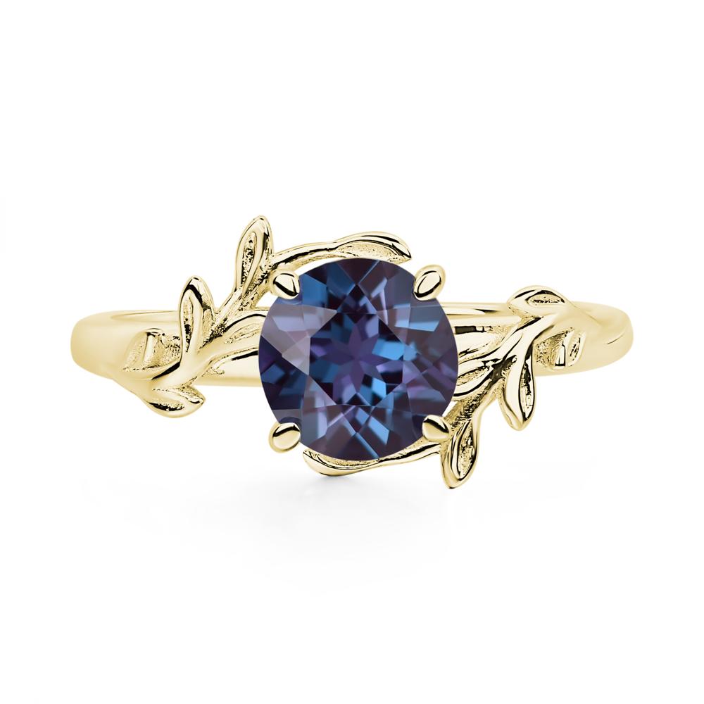 Alexandrite Vine Engagement Ring - LUO Jewelry #metal_18k yellow gold