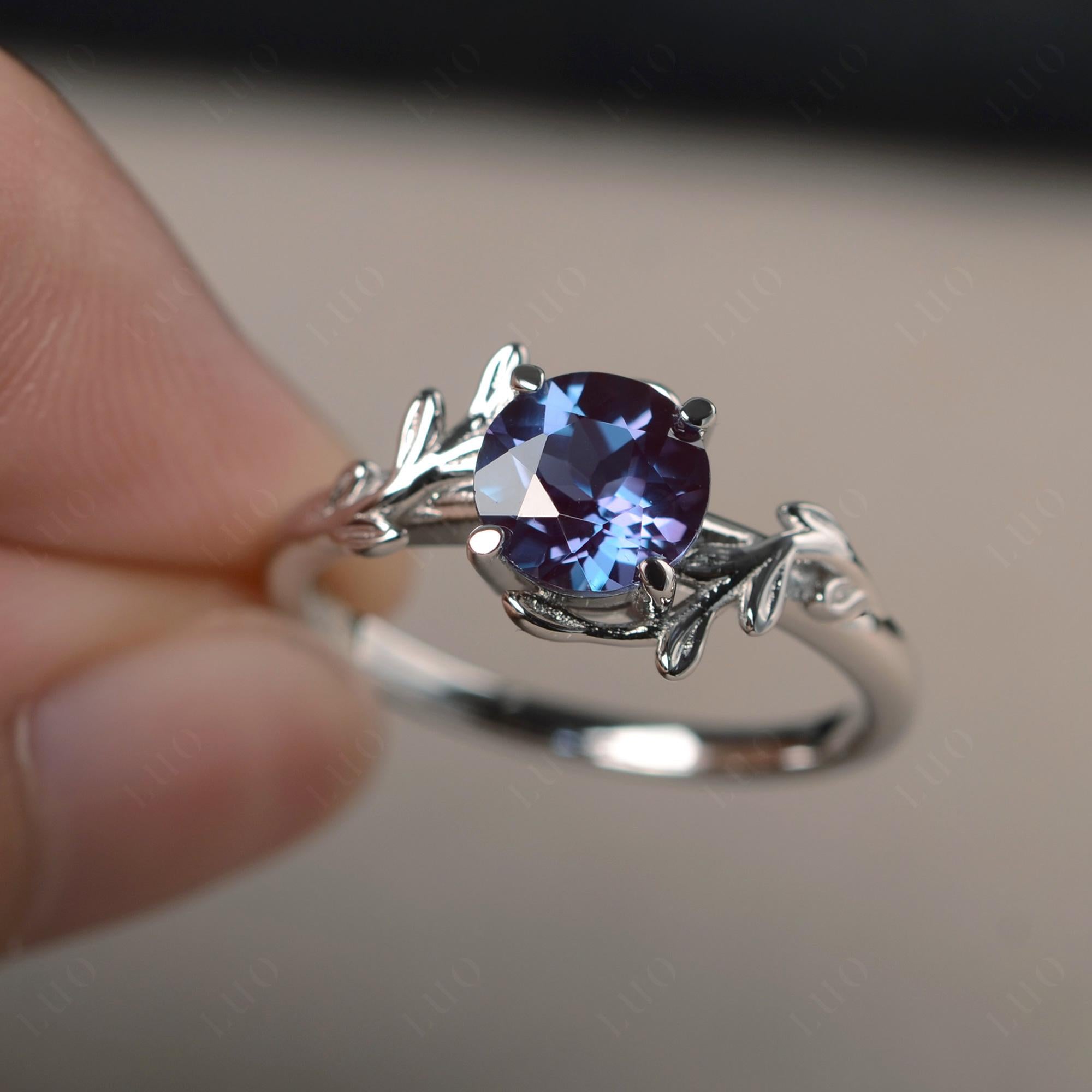 Alexandrite Vine Engagement Ring - LUO Jewelry