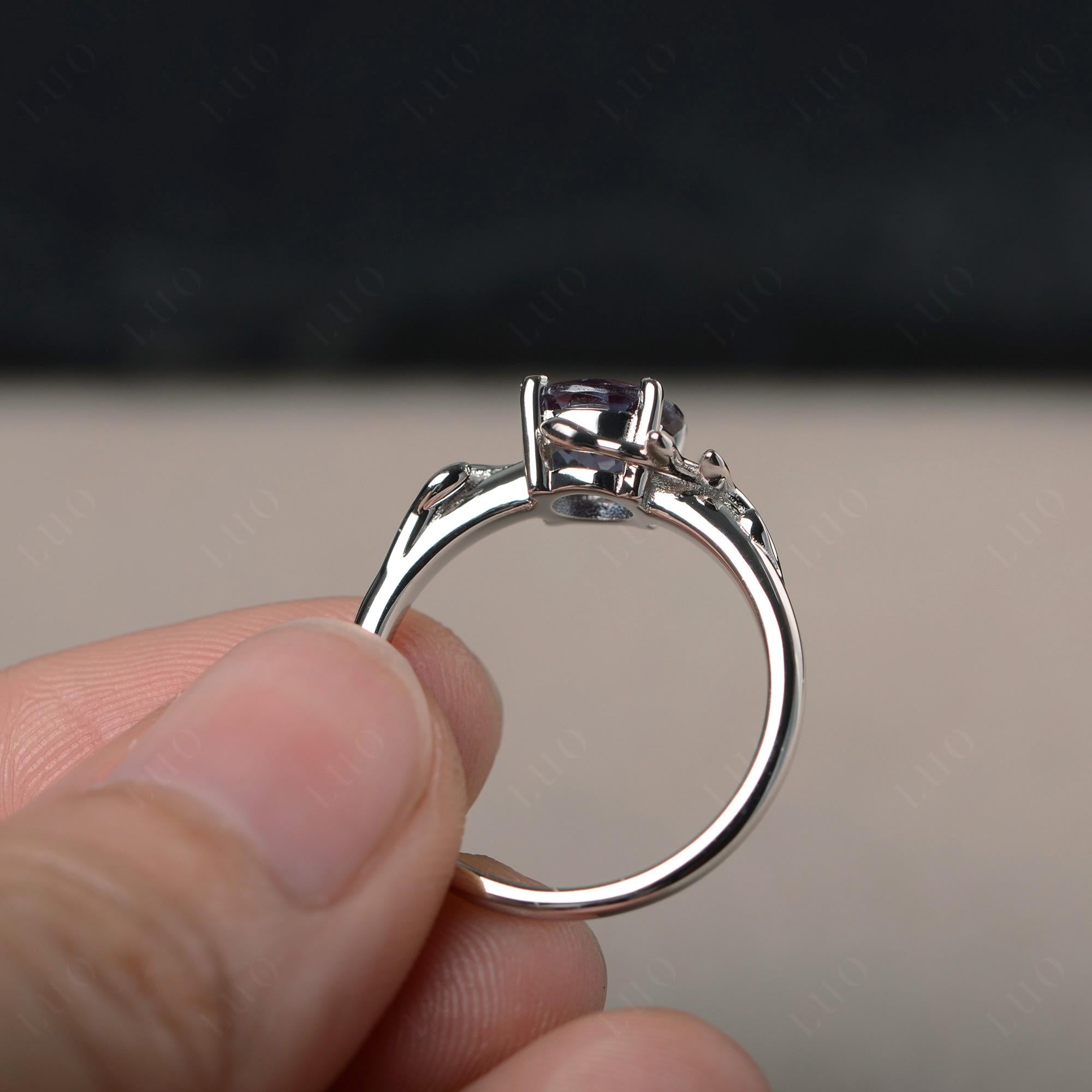Alexandrite Vine Engagement Ring - LUO Jewelry