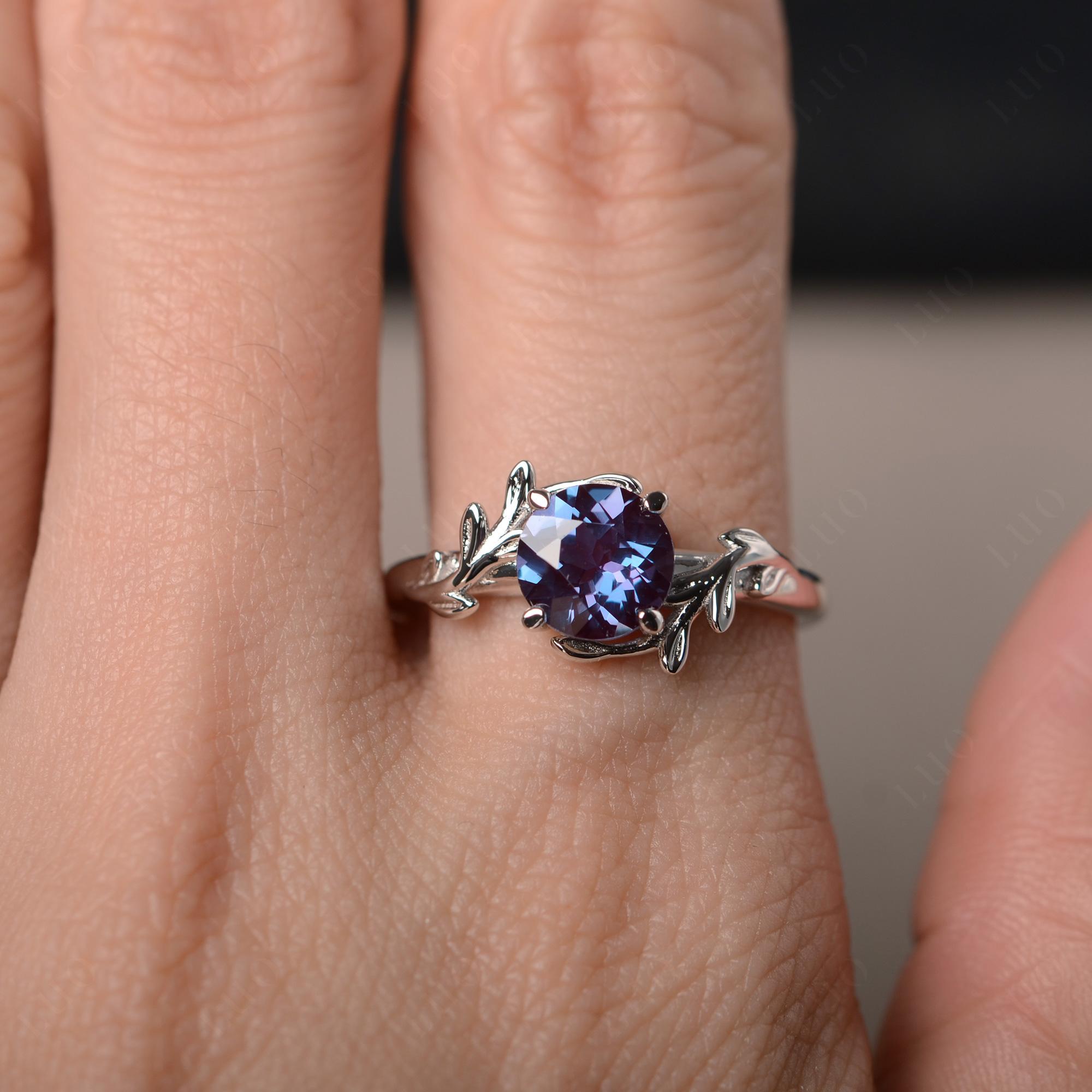 Alexandrite Vine Engagement Ring - LUO Jewelry