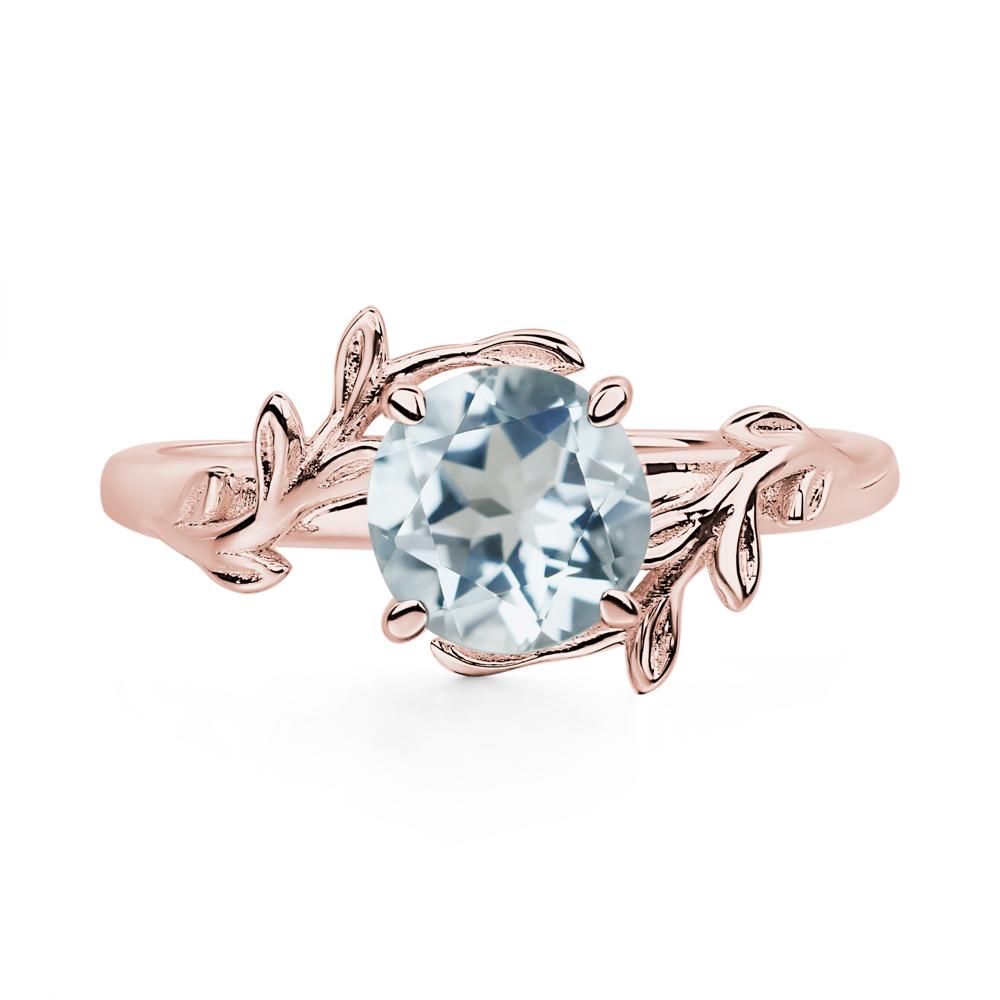 Aquamarine Leaf and Vine Ring - LUO Jewelry #metal_18k rose gold