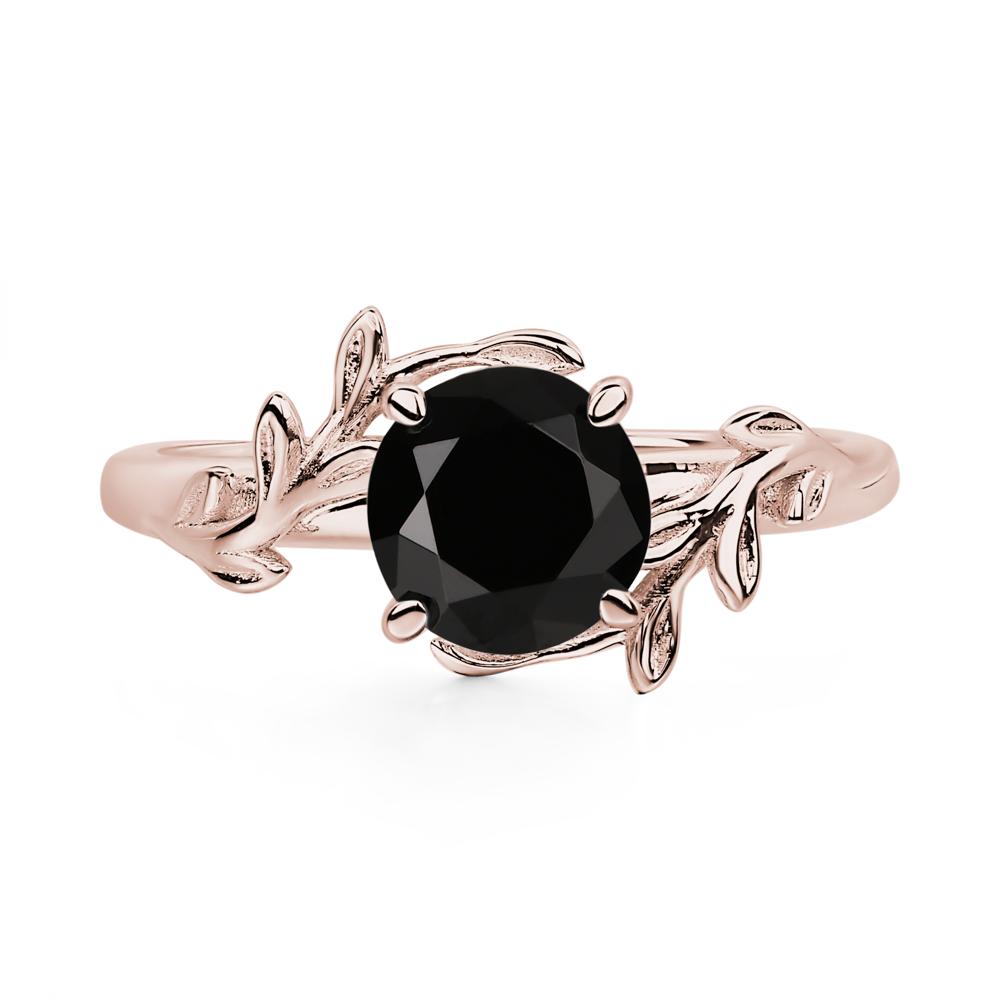 Black Spinel Vine Ring - LUO Jewelry #metal_14k rose gold