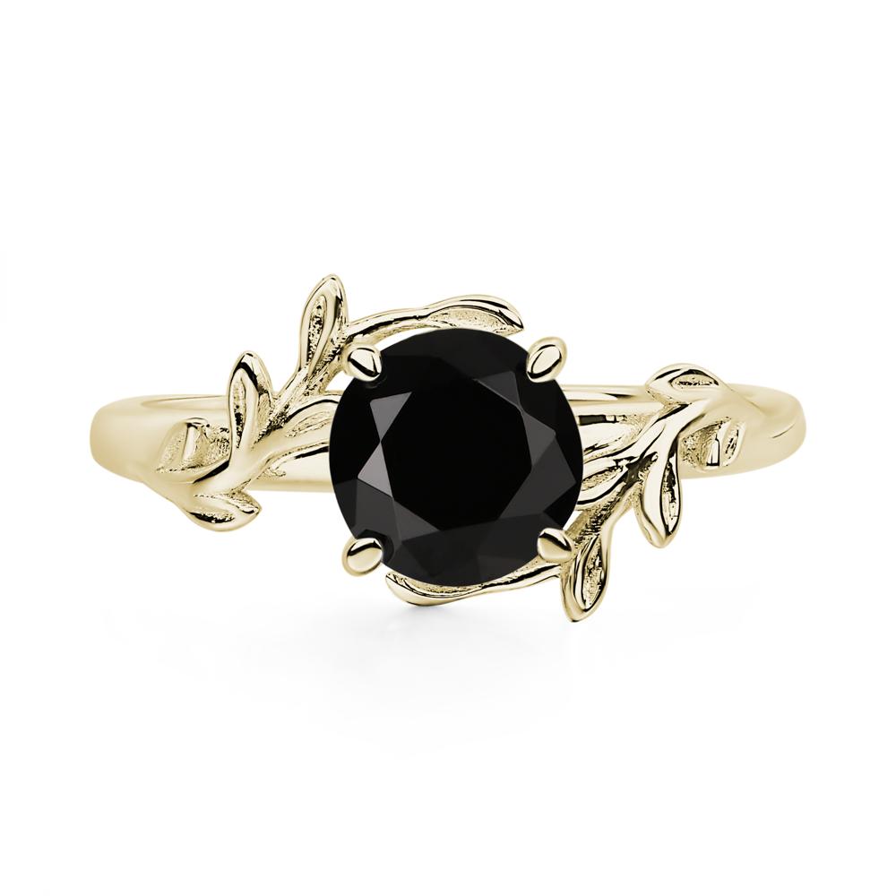 Black Spinel Vine Ring - LUO Jewelry #metal_14k yellow gold