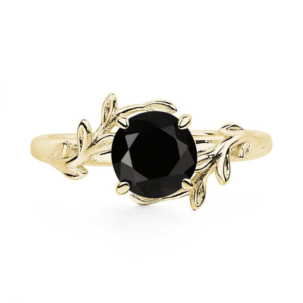 Black Spinel Vine Ring - LUO Jewelry #metal_18k yellow gold