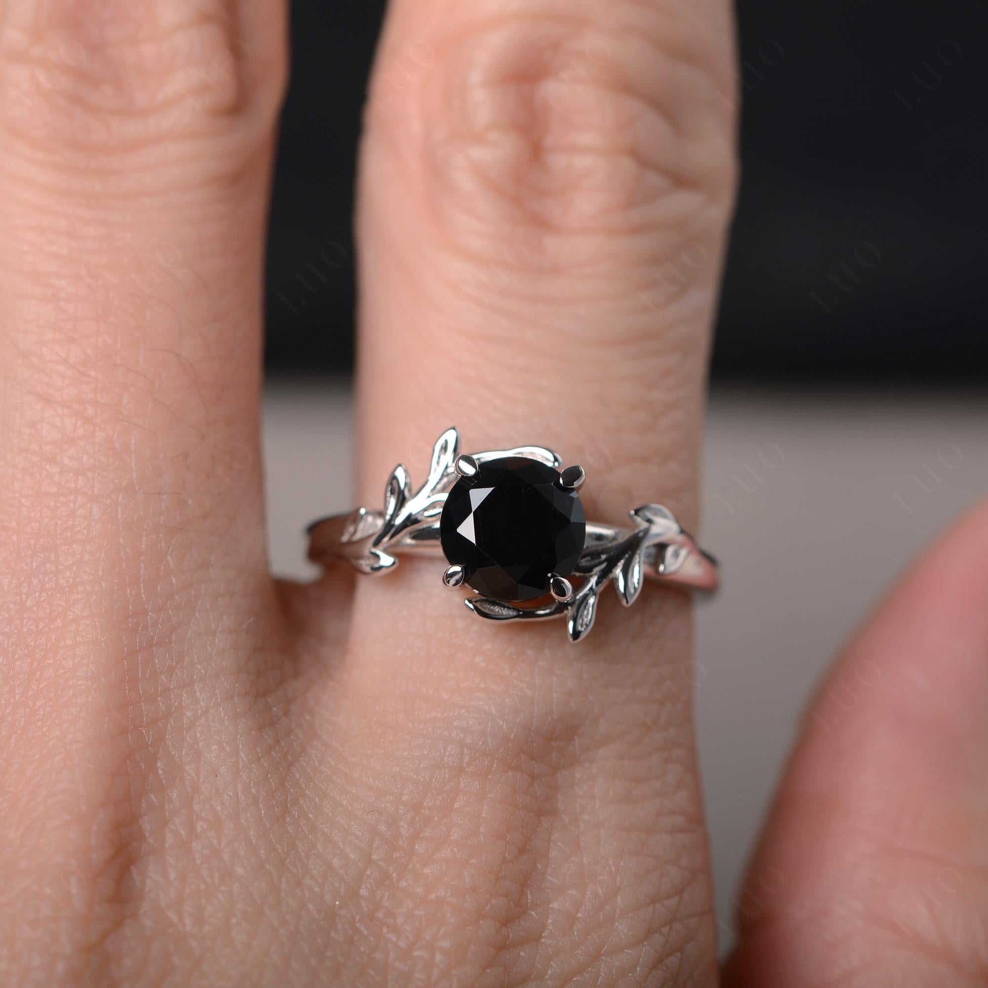 Black Spinel Vine Ring - LUO Jewelry