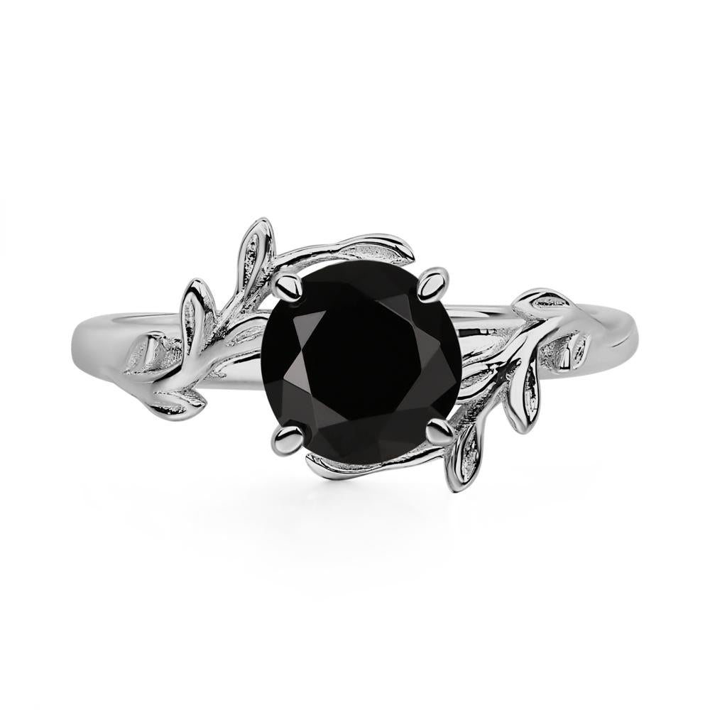 Black Spinel Vine Ring - LUO Jewelry #metal_platinum
