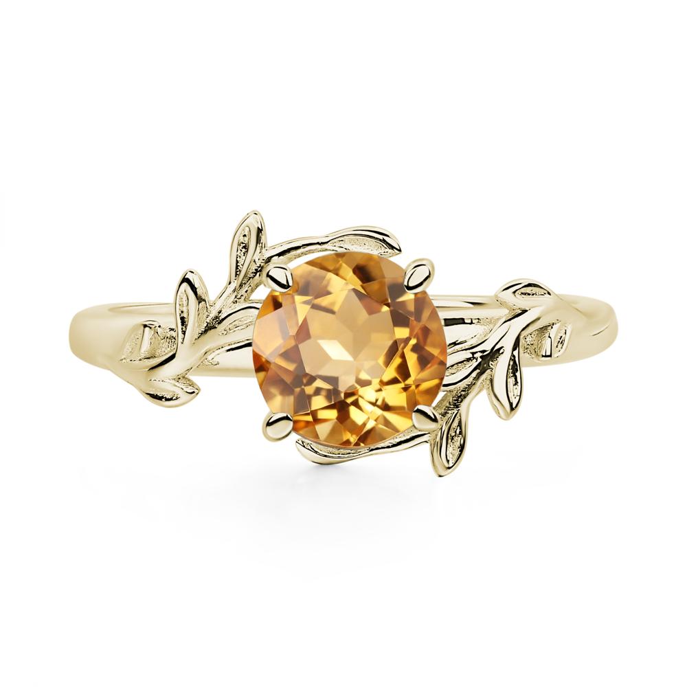 Citrine Leaf and Vine Ring - LUO Jewelry #metal_14k yellow gold