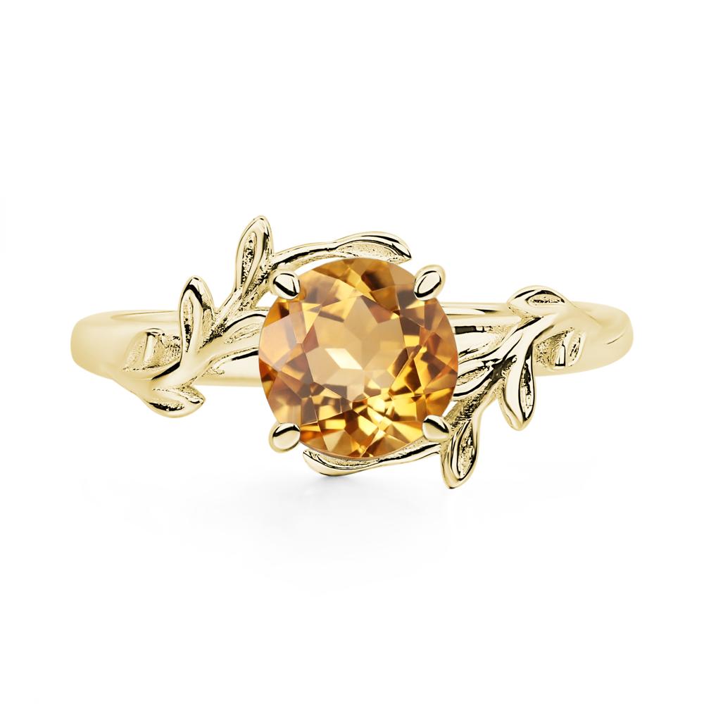 Citrine Leaf and Vine Ring - LUO Jewelry #metal_18k yellow gold