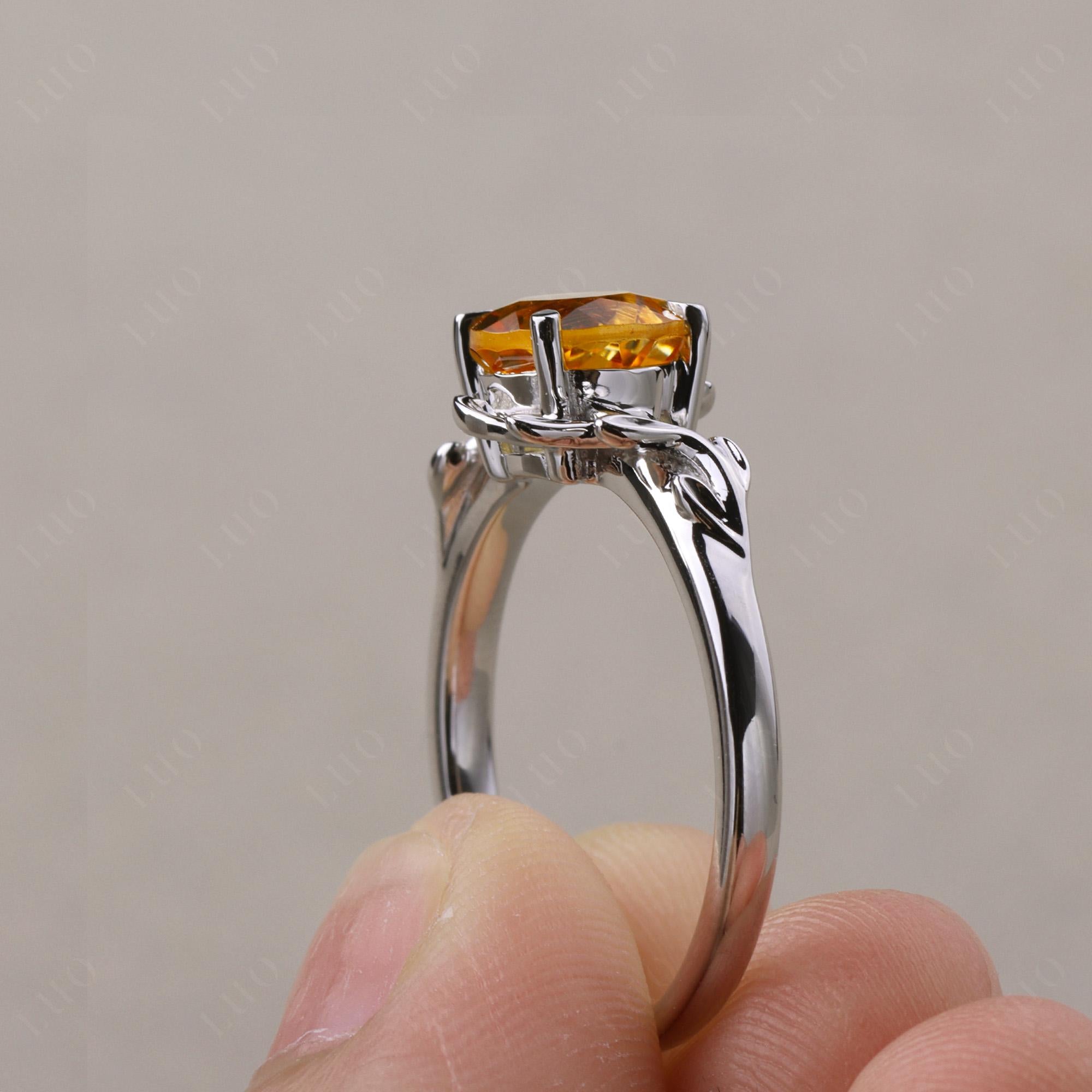 Citrine Leaf and Vine Ring - LUO Jewelry