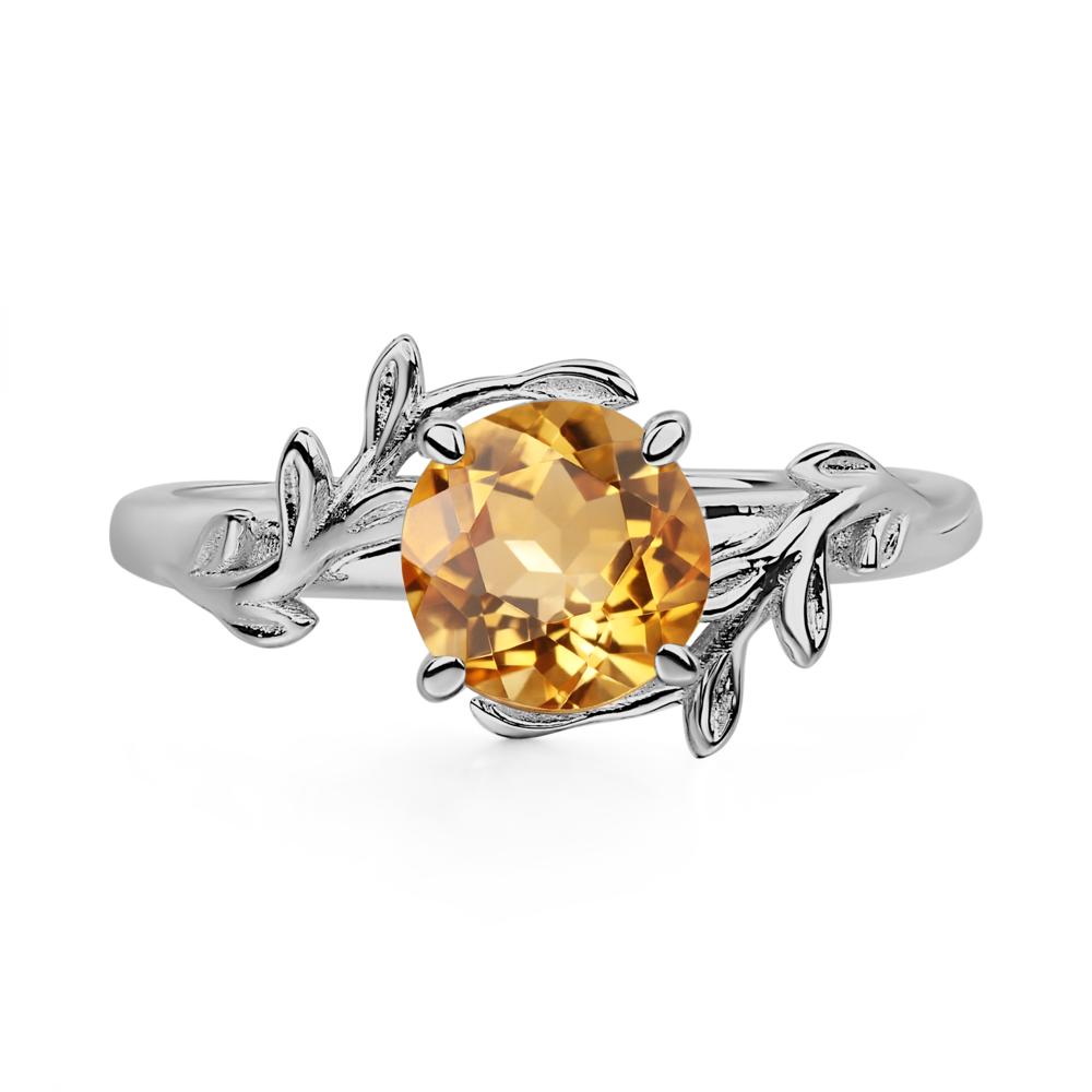 Citrine Leaf and Vine Ring - LUO Jewelry #metal_platinum