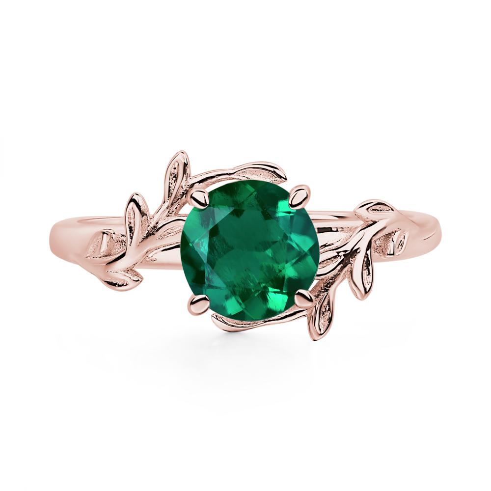 Emerald Vine Engagement Ring - LUO Jewelry #metal_18k rose gold