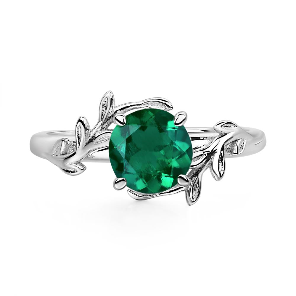 Emerald Vine Engagement Ring - LUO Jewelry #metal_18k white gold