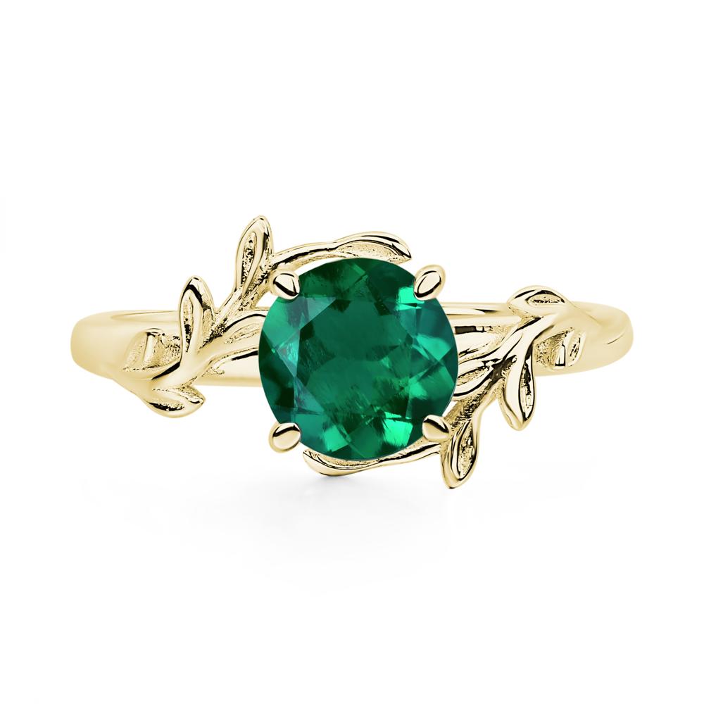 Emerald Vine Engagement Ring - LUO Jewelry #metal_18k yellow gold