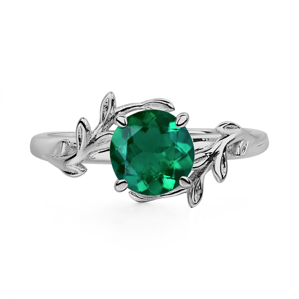 Emerald Vine Engagement Ring - LUO Jewelry #metal_platinum