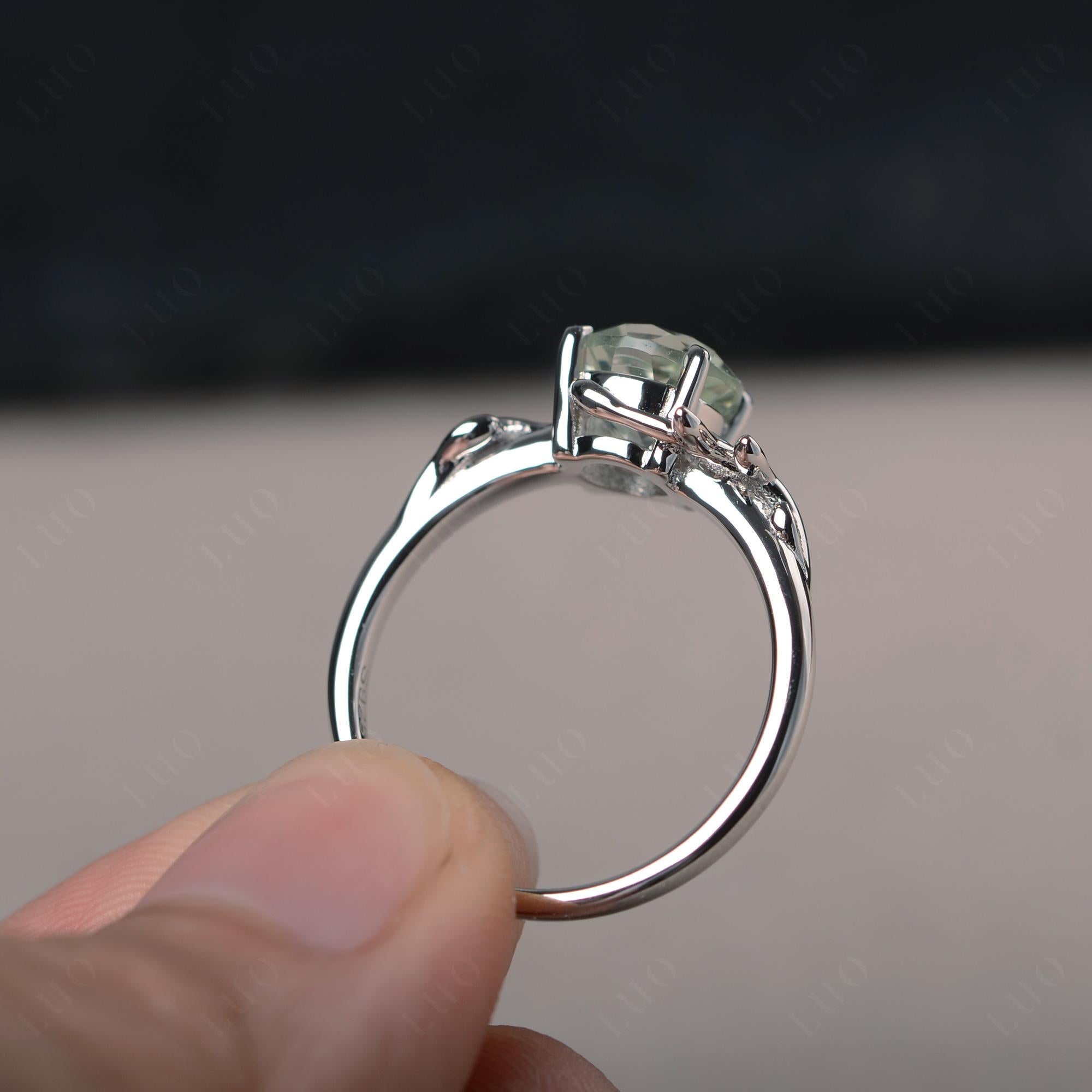 Green Amethyst Leaf and Vine Ring - LUO Jewelry