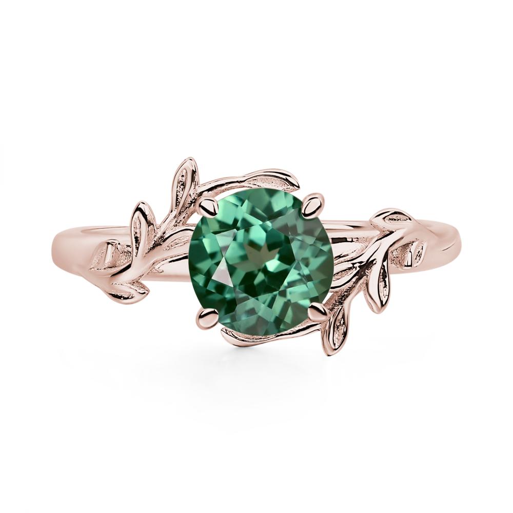 Green Sapphire Vine Engagement Ring - LUO Jewelry #metal_14k rose gold