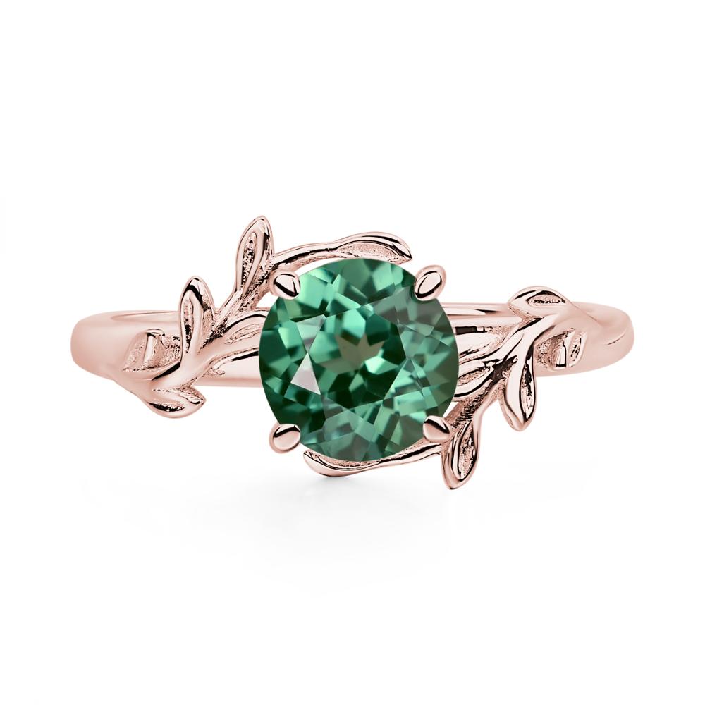 Green Sapphire Vine Engagement Ring - LUO Jewelry #metal_18k rose gold