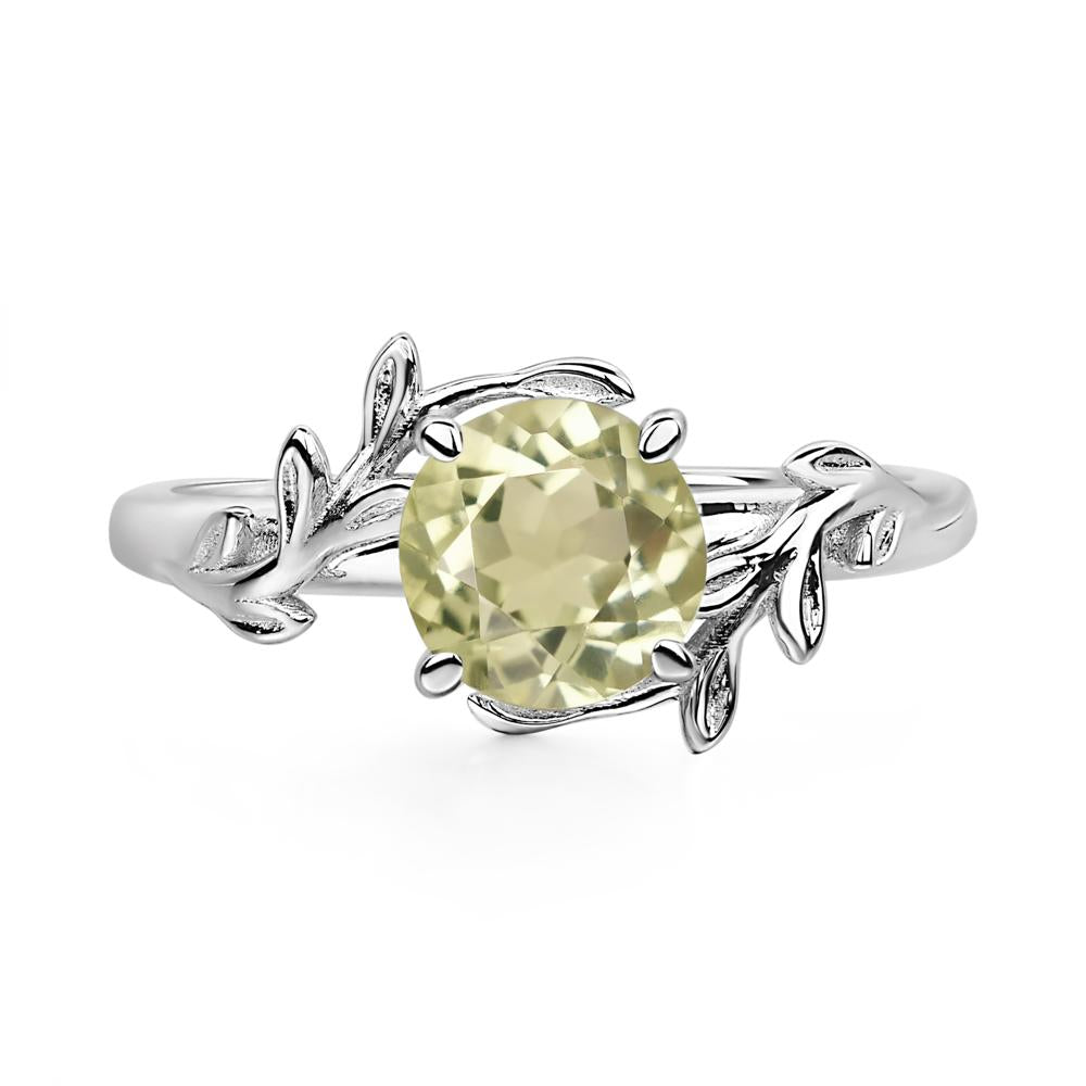 Lemon Quartz Vine Ring - LUO Jewelry #metal_18k white gold