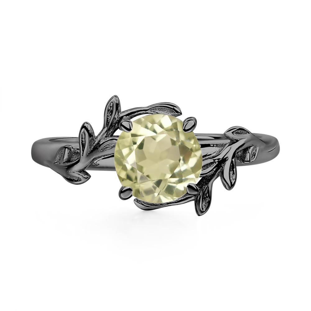 Lemon Quartz Vine Ring - LUO Jewelry #metal_black finish sterling silver