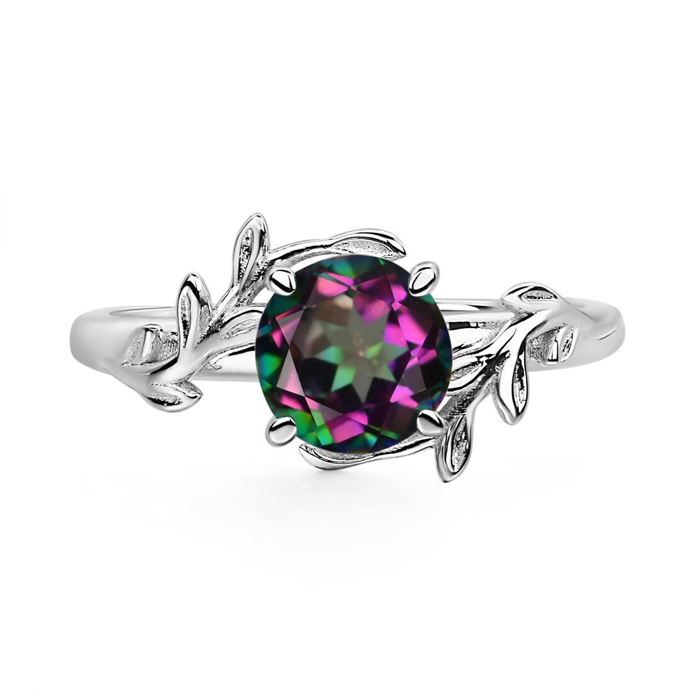 Mystic Topaz Vine Engagement Ring - LUO Jewelry #metal_14k white gold
